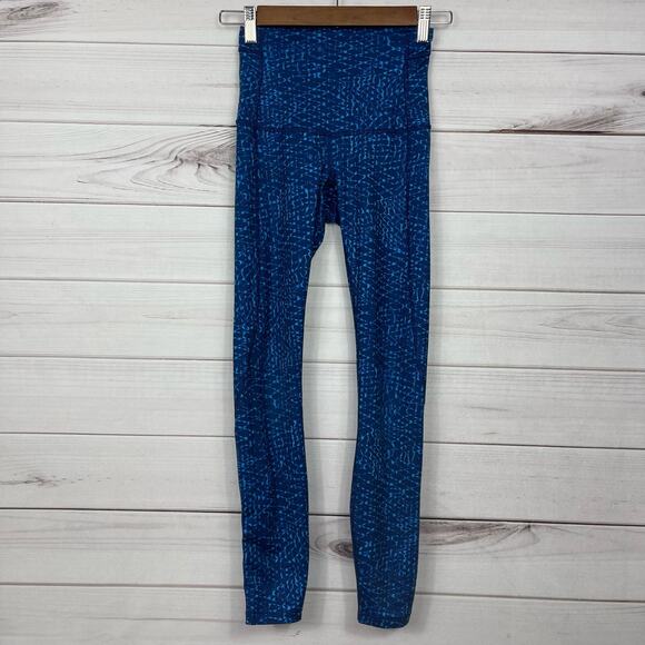 Lululemon Pure Practice Pant Samba Snake Kayak Hero Blue Tight Size 2 - Picture 5 of 6